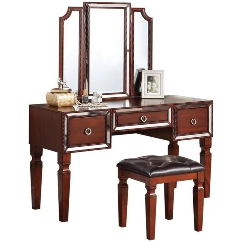 Luxurious Majestic Classic Vanity Set w Stool