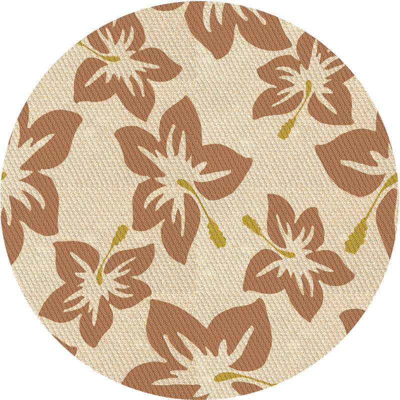 Floral Indoor Rug, Round 6'