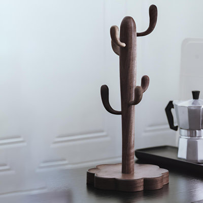 Porte-gobelet en pétales de luxe en noyer noir | Plateau de rangement Creative Drainage | Porte-gobelet de qualité supérieure | Plateau de rangement Home Aesthétique