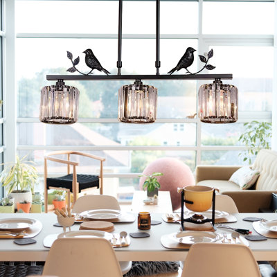 3-Light Dimmable Modern Linear Bird Chandelier