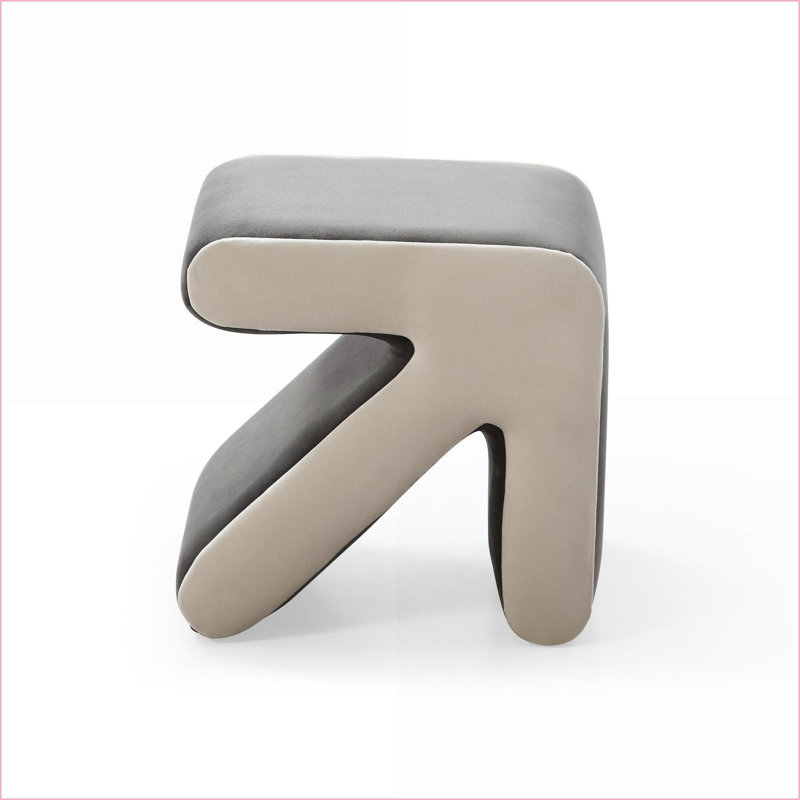 Repose-pieds en velours avec repose-pieds et repose-pieds gris clair | Velours | Gris clair, Gris
