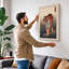 Tiger in Tall Grass Japandi - Wrapped Canvas-944825857-944825858