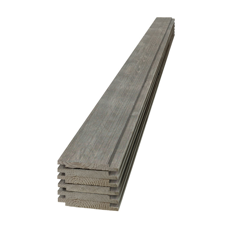 Edge 1 in. x 8 in. x 8 ft. Rustic Collection Shiplap Pine Board, Gray