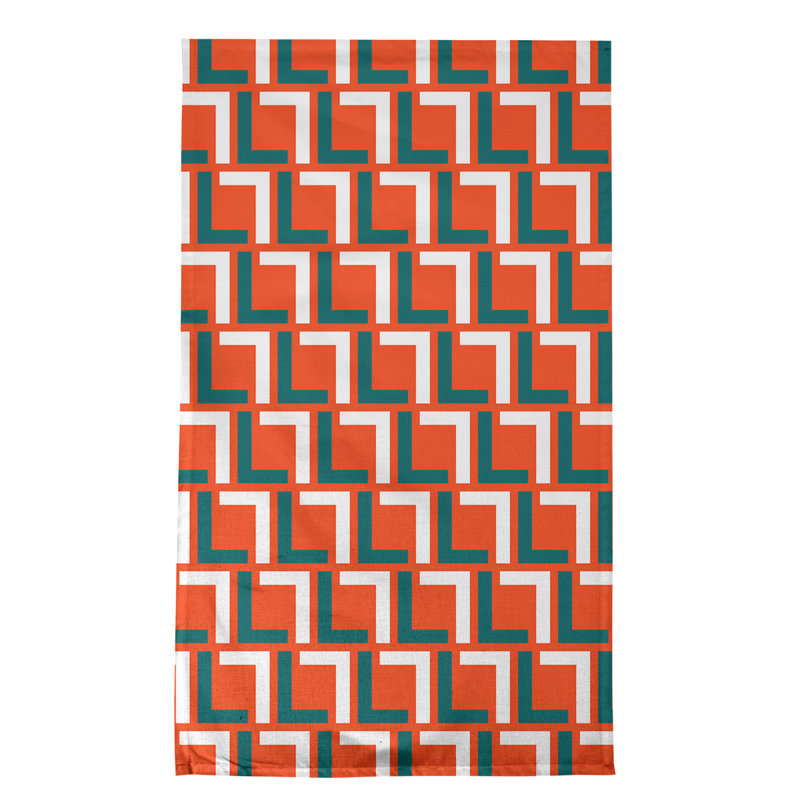 Torchon Toeterville, Turquoise / blanc / orange, Mélange de coton