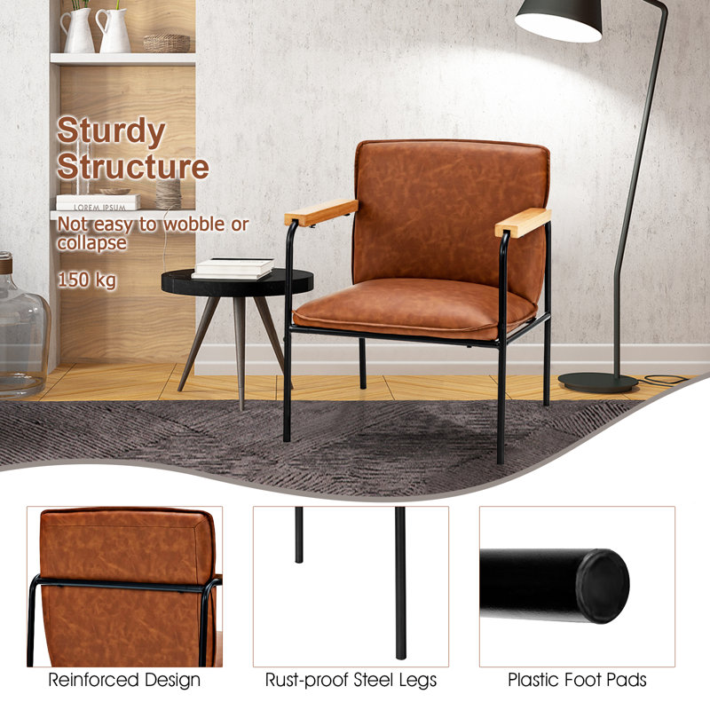 Marsworth Faux Leather Armchair, Brown