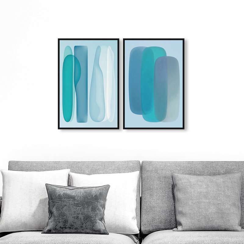 Glacier Gradients Set Set by Oliver Gal, 32"H x 22"W, Black Floater Frame