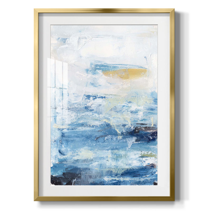 Waves on Sand I -Framed Print, 25.5" H x 17.5" W, Gold
