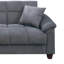 Tahira Convertible Sofa With Tapered Legs, Grey Box-Tufted Microfiber