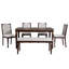 Ensemble de table de salle à manger 6 pièces, table rectangulaire de 60 po, 4 chaises capitonnées à dossier haut et 1 banc pour la salle à manger et la cuisine (espresso)-1029701530-1029701510-1029701505-1029701507