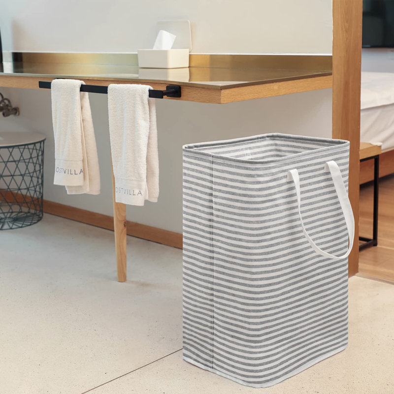 Laundry Hamper with Handles, Grey