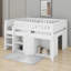 Lit mezzanine double avec armoire de rangement-339768484