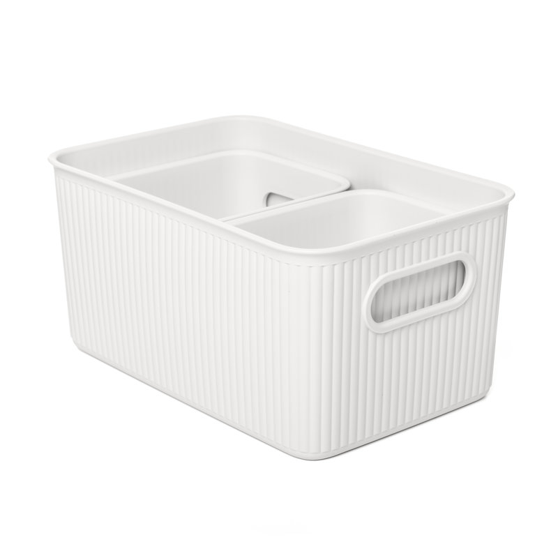Ensemble de bacs en plastique 3 pièces, Blanc
