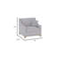 Chaise large de 34 po en gris avec pieds en bois massif Reyonna