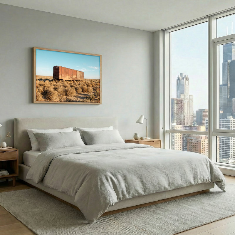 Ensemble de 1 tableau sur toile Desert Train, 32"H x 48"W, Natural