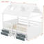 Structure de lit double en bois massif, structure de sommeil fantaisiste aux tons blancs pour chambres résidentielles