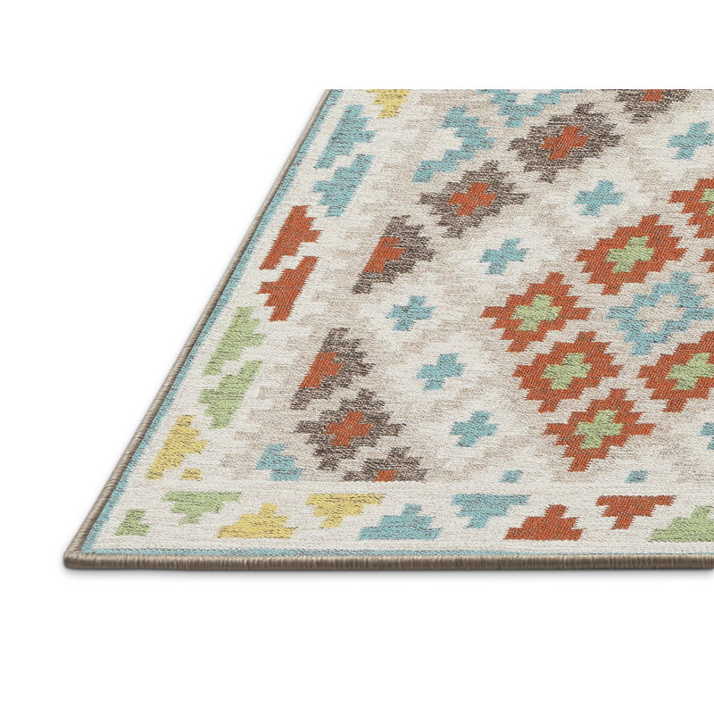 Tapis beige/brun ciel/vert léger, Rectangle 8 pi x 12 pi