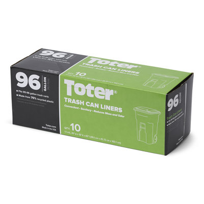 Cart 64-Gal Trash Liner Bags, 10 Count