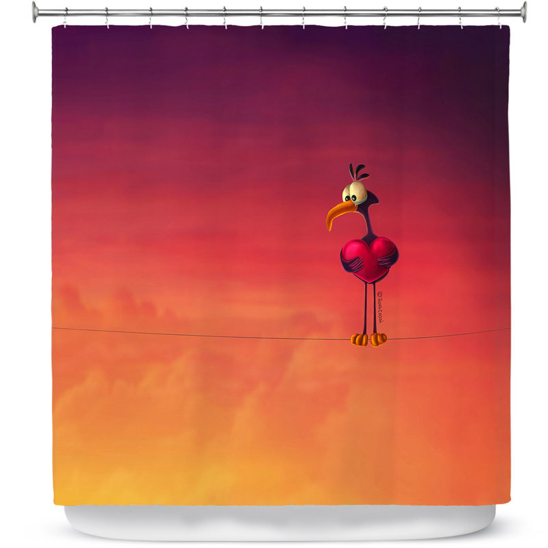 Rideau de douche simple à un oiseau seulement