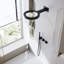 Pomme de douche à double fonction en forme d'anneau avec système de douche à pluie et cascade avec douche à main, commande de température à double volant et inverseur-125123930