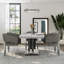 Chaise de salle à manger moderne et luxueuse avec accoudoirs rembourrés gris-820555410-820555436