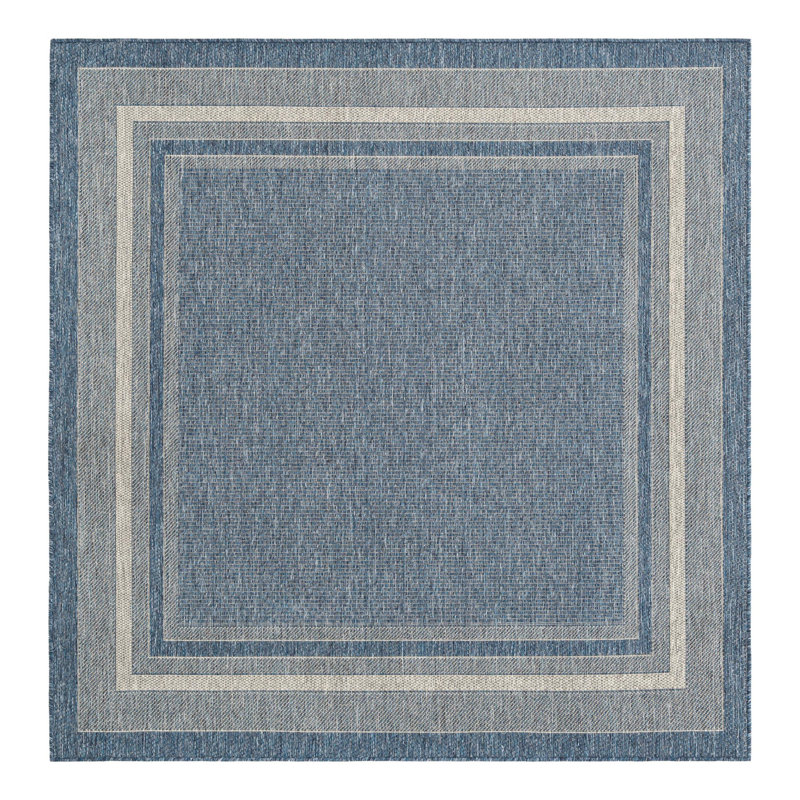 Tapis intérieur / extérieur bleu Swanee, Blue, Carré 6 pi 1 po