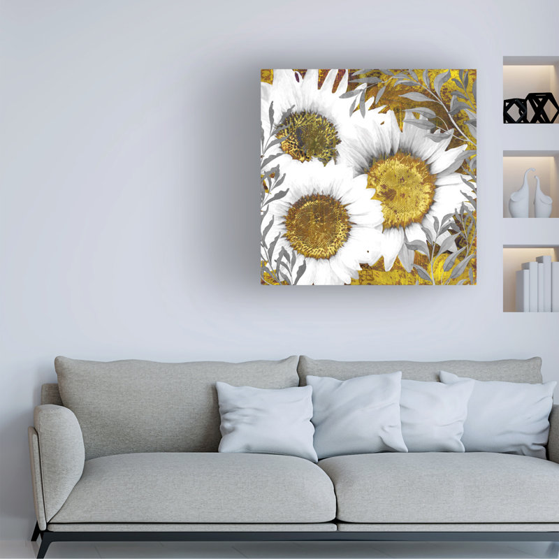Art sur toile tournesol à la bolognaise, Tina Lavoie, H 24 po x l 24 po