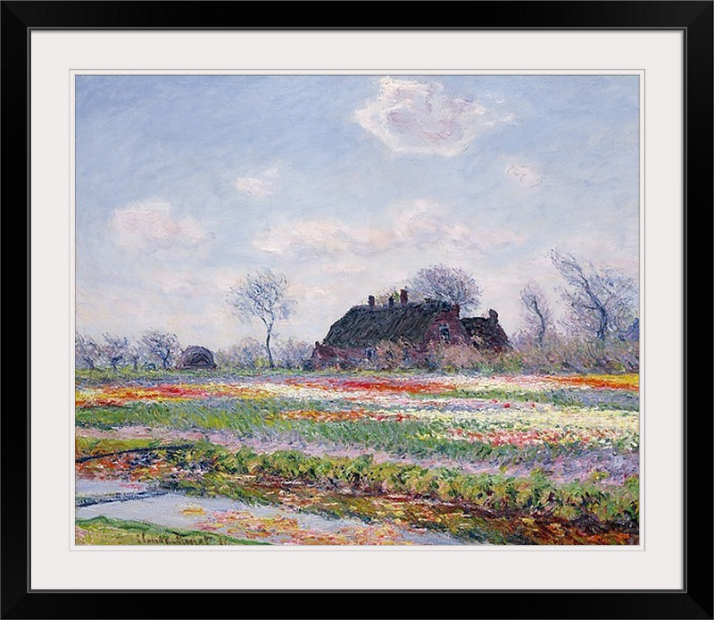 «Tulip Fields at Sassenheim, près de Leyde, 1886» par Claude Monet, reproduction d'art, H 24 po x l 30 po x P 1,25 po, Toile
