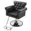 Fauteuil de coiffeur à large assise noir