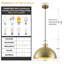 Luminaire suspendu industriel surdimensionné à 2 lumières de 16 pouces à grand dôme martelé 2 lumières pour la cuisine et la salle à manger-123204015