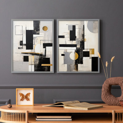 ABSTRACT Series CCCCLIXIX - Reproduction encadrée de qualité supérieure - prêt à être accroché - aucun clou requis - aucun clou requis