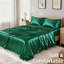 Ensemble de draps en satin 4 pièces - doux 85 g et soyeux - couleur unie lavable à la machine-127300120-134680862