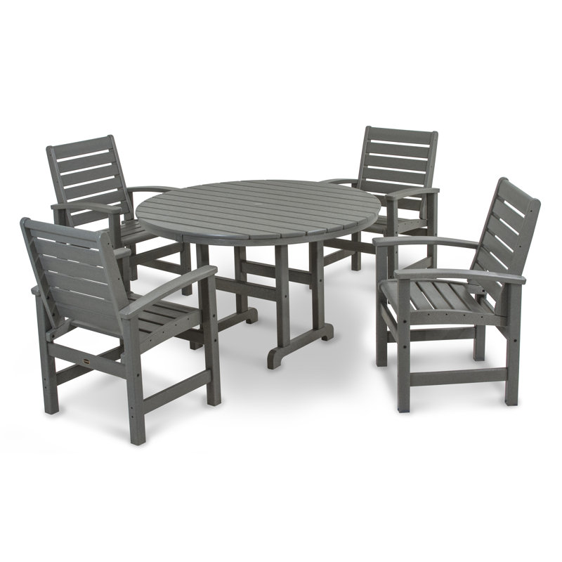 Ensemble repas 5 pièces POLYWOOD Signature, Gris ardoise