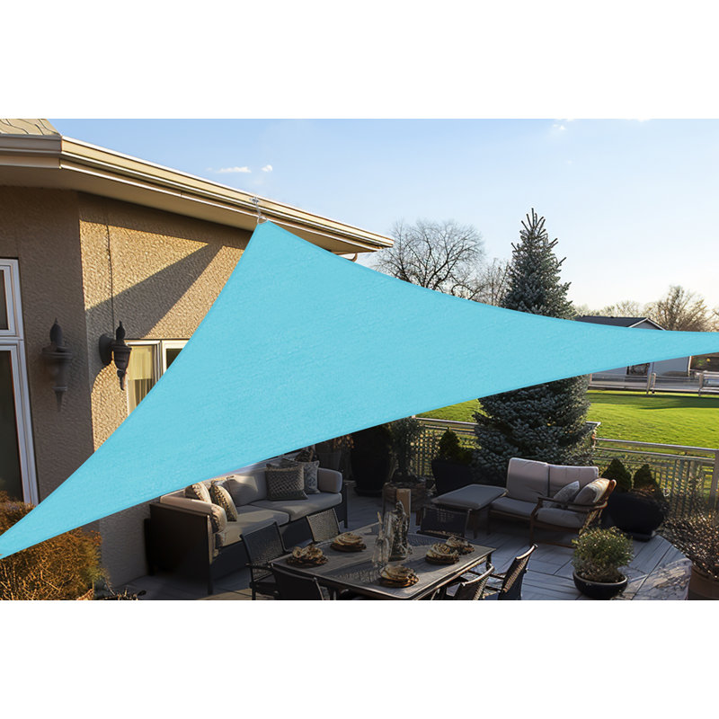 11'8" x 15'7" Triangle Shade Sail, Mixed Turquoise