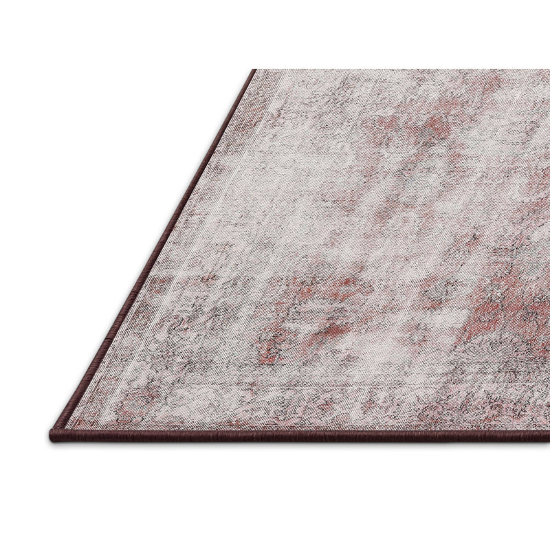 Tapis gris / rose en laine Shumpert, Rectangle 7 pi x 10 pi