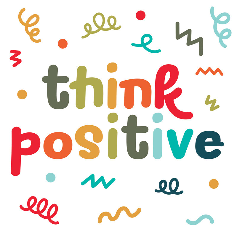 Think Positive Multicolor Wall Quote Decals