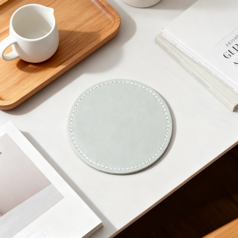 Ensemble de 6 sous-verres en polyuréthane avec support en métal, ensemble de sous-verres en liège absorbant pour la décoration intérieure et les cadeaux de pendaison de crémaillère
