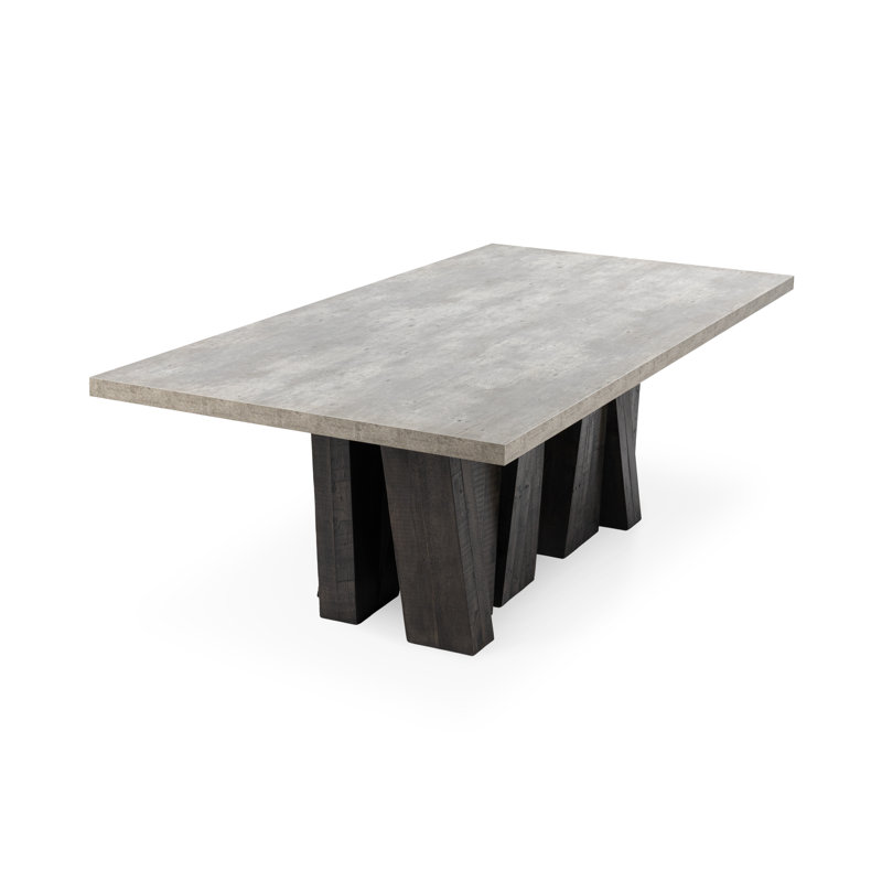 Simone 94" Reclaimed Pine Wood Dining Table In Antique