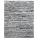 Hand Knotted Area Rug in Black And Ivory