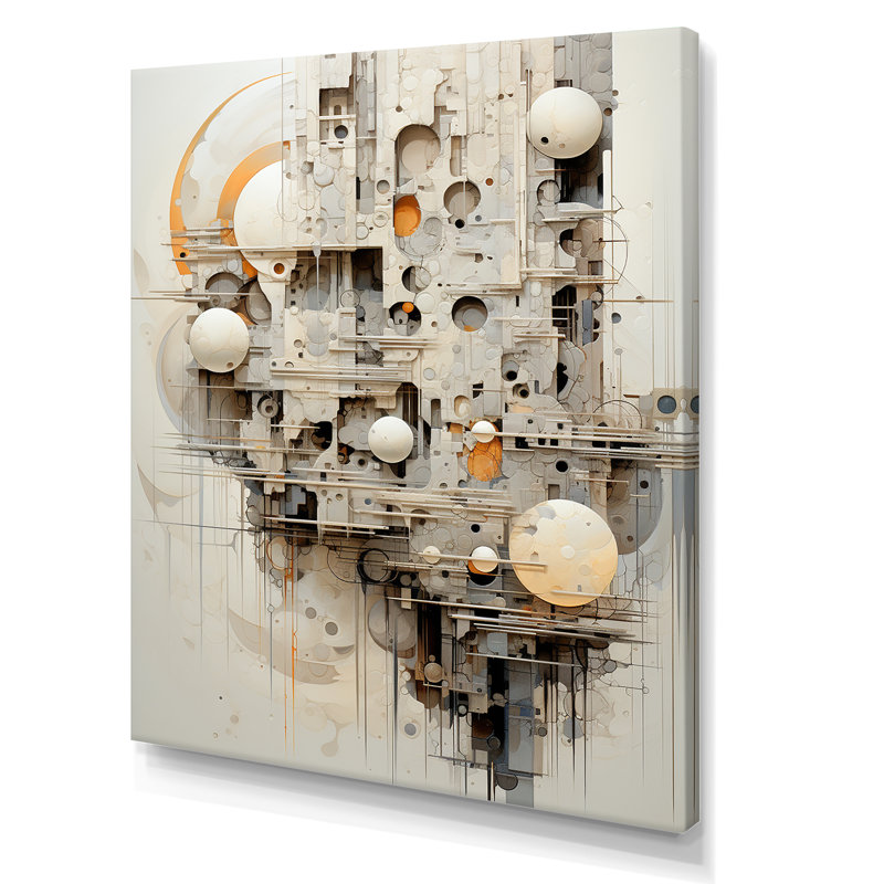 Minimalisme lune fantaisie Sci Collage III sur toile, Toile tendue, H 40 po x l 30 po x P 1,5 po