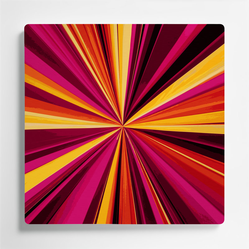 Art mural rigide en métal rouge 25, H 12 po x l 12 po
