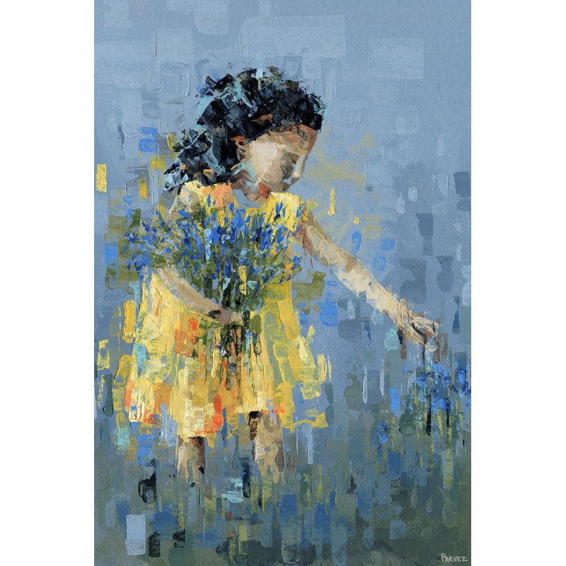 « fleur cueillette », art sur toile Bucyrus, H 60 po x l 40po x P 1,5 po