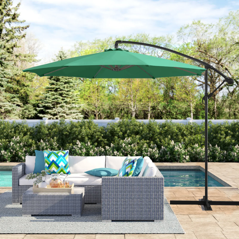 Parasol en porte-à-faux octogonal 9,8 pi Keilin, Vert