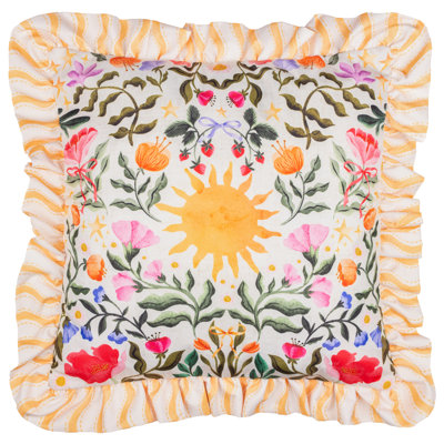 Summer Solstice Indoor / Outdoor Floral Square Cushion Cover