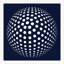 Navy Sphere 3' Framed Graphic Art Print on Glass