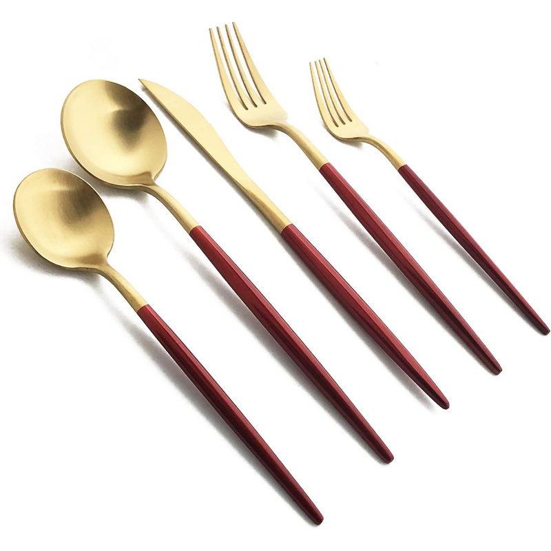 Mercer41 Jesh Stainless Steel Flatware Set - Service for 6, Rose
