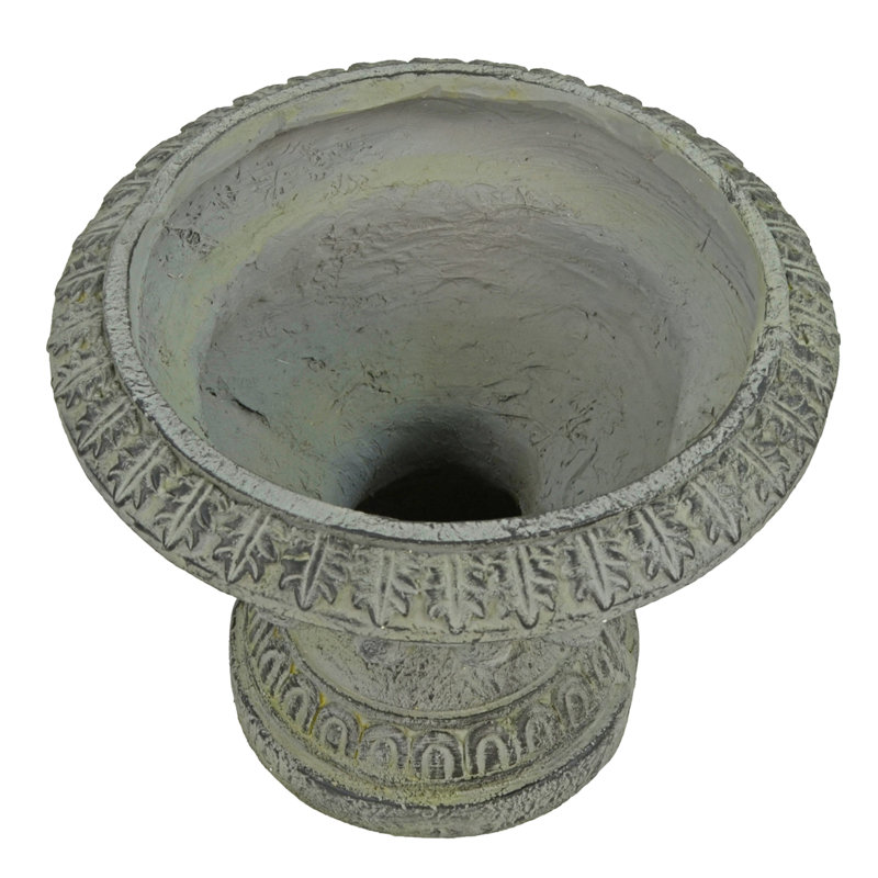 Humphreys FLUTED URN Low 28cm Verdigris Effect, Grey