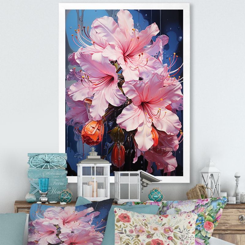 Éclat de couleur tropicale Hibiscus I - décoration murale hibiscus, Cadre naturel flottant, H 40 po x l 30 po