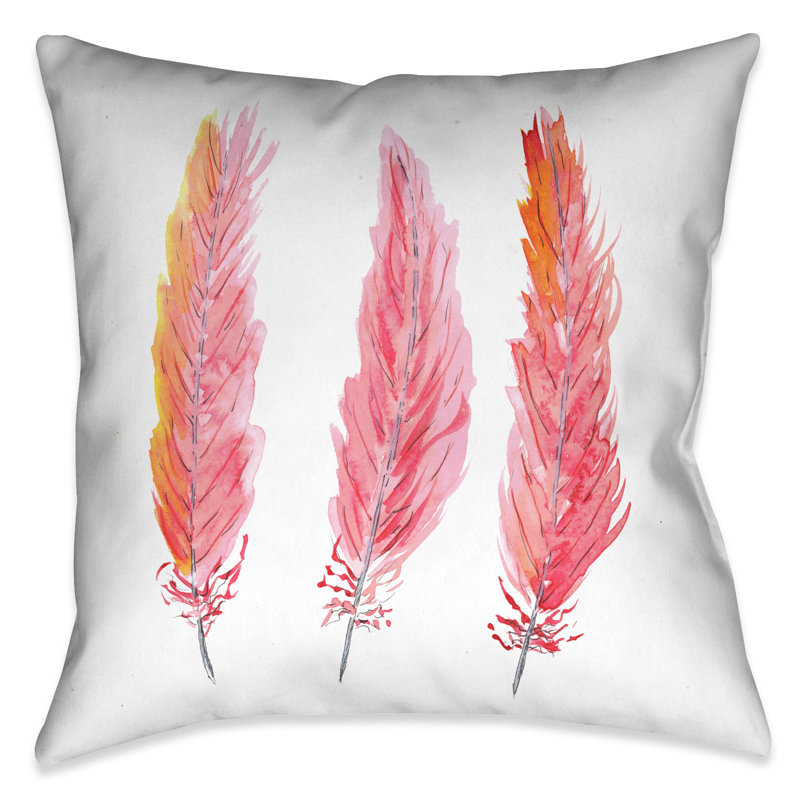 Pink Feathers Throw Pillow