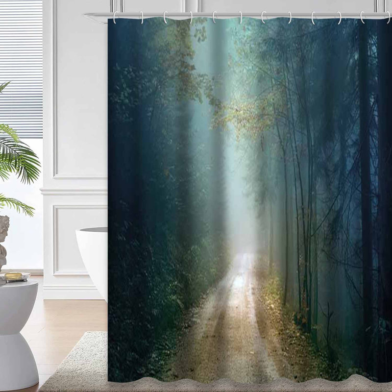 Rideau de douche d'automne avec 12 crochets, L 72 po x l 84 po