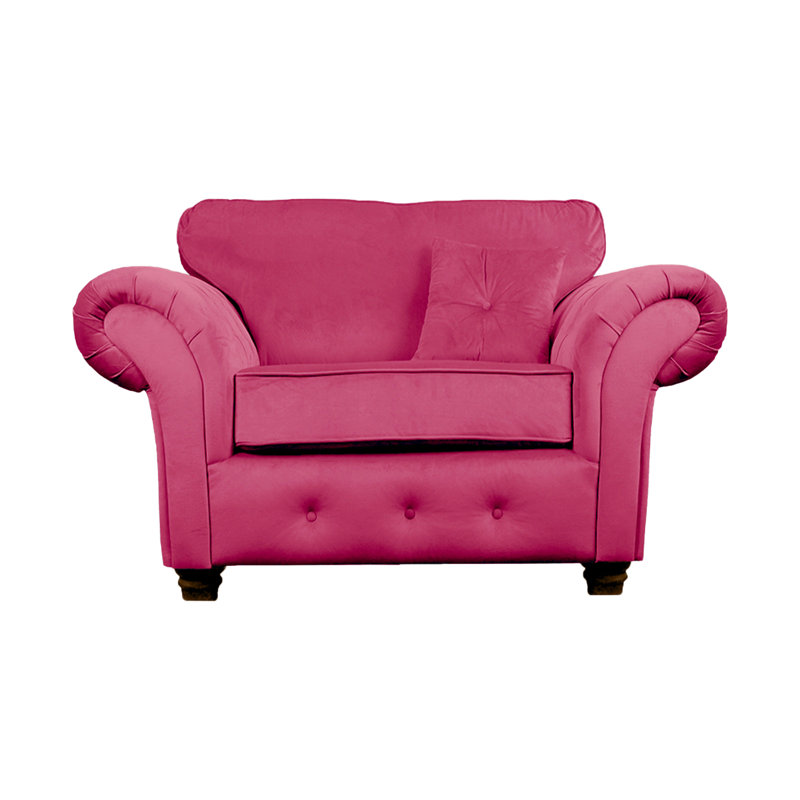 Lila 2 Seater Velvet Loveseat, Fuchsia